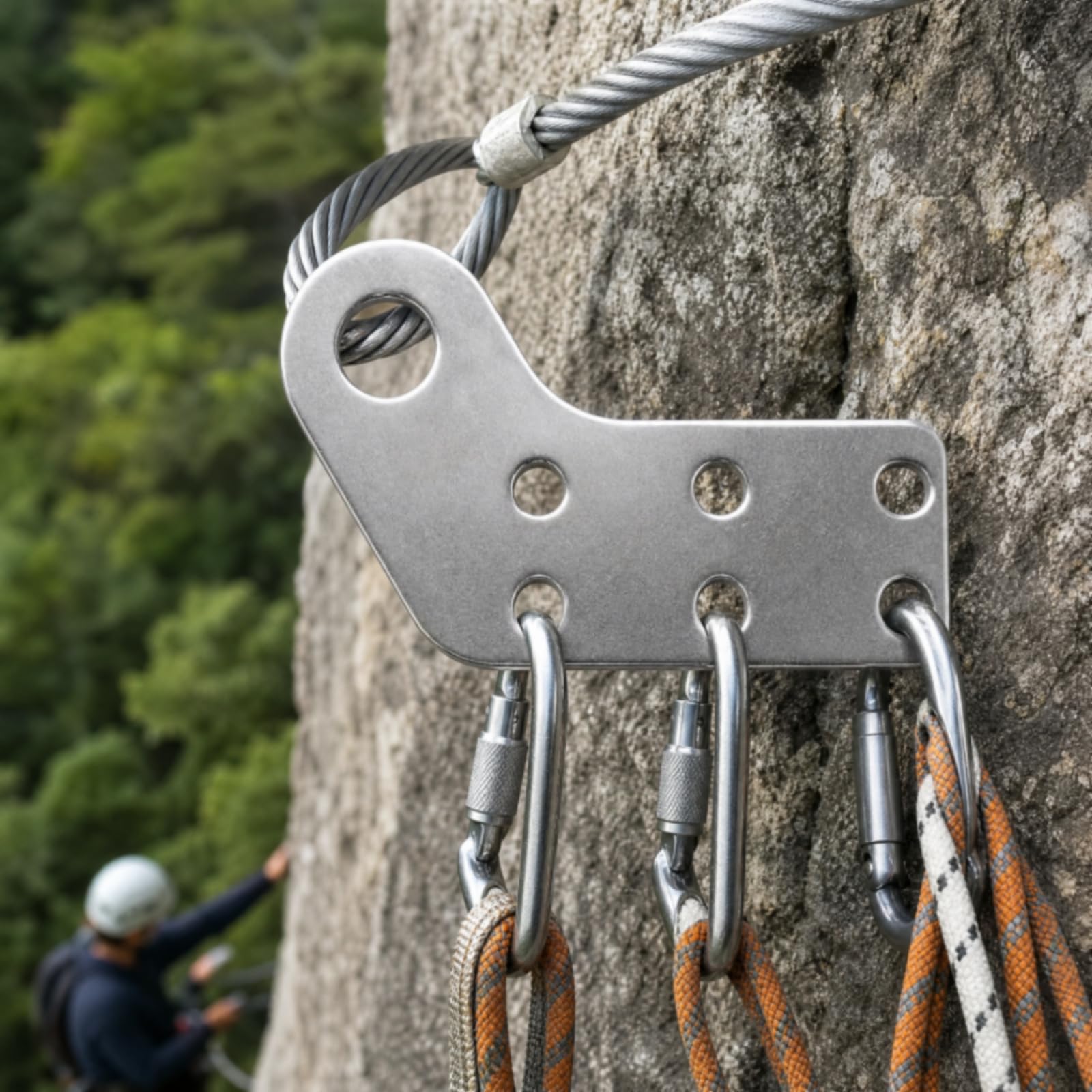 Piastra di Collegamento in Acciaio Inox per Impianti di Fune da 12 Mm con di Precisione Connettore o per Corsi Acrobatici All'aperto Zip Line Sistemi, Stile C