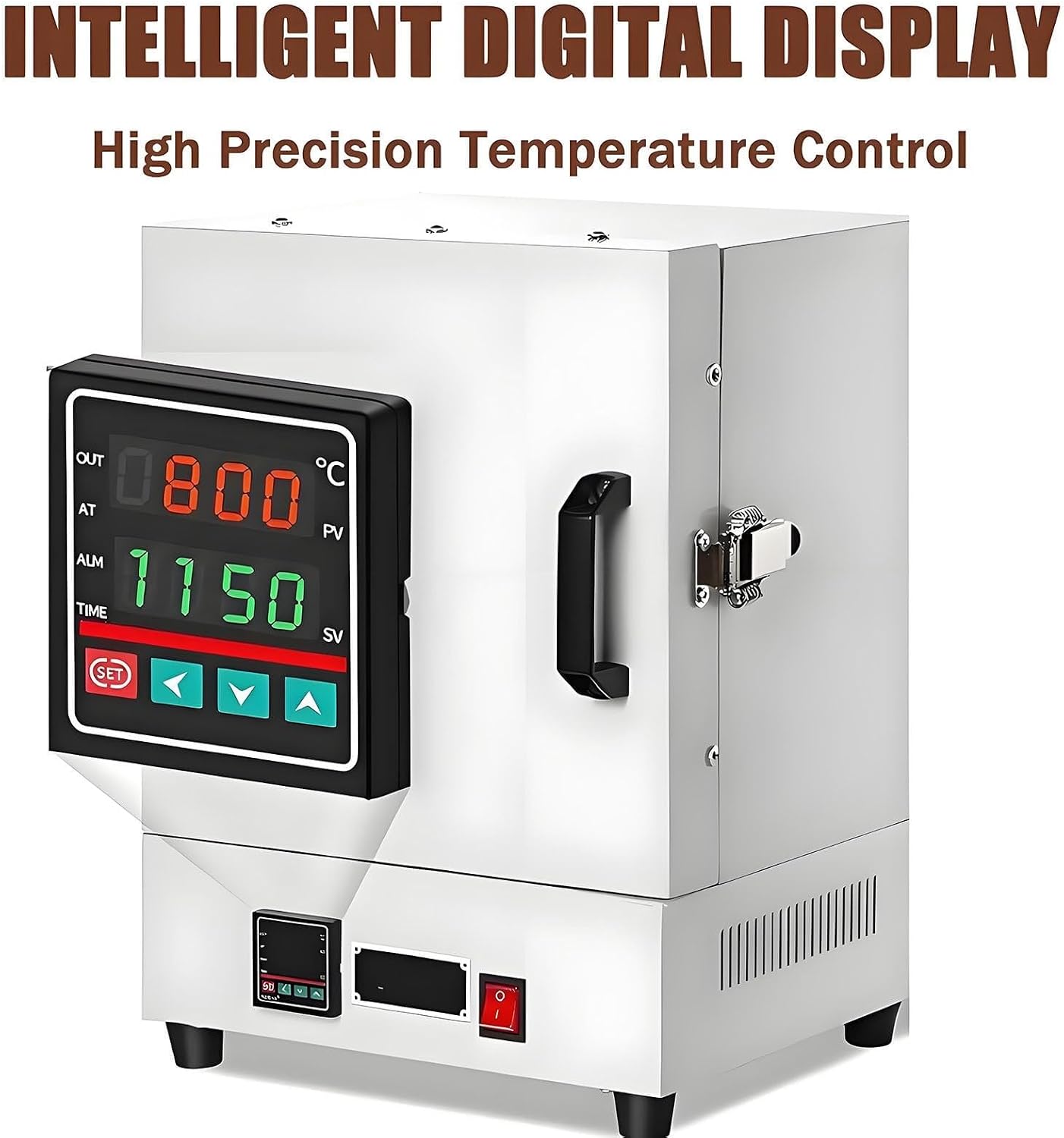 2000W Digital Electric Melting Furnace, 1150°C PID Temperature Control Furnace, with Temperature Controller, Enclosed Muffle Oven, Heating from All Four Sides