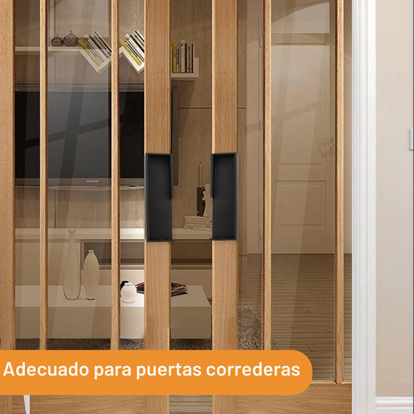 MOROBOR 1 manija de puerta de bolsillo, manija oculta para puerta de granero, manijas modernas de aleación de aluminio para puerta corredera de granero (negro)