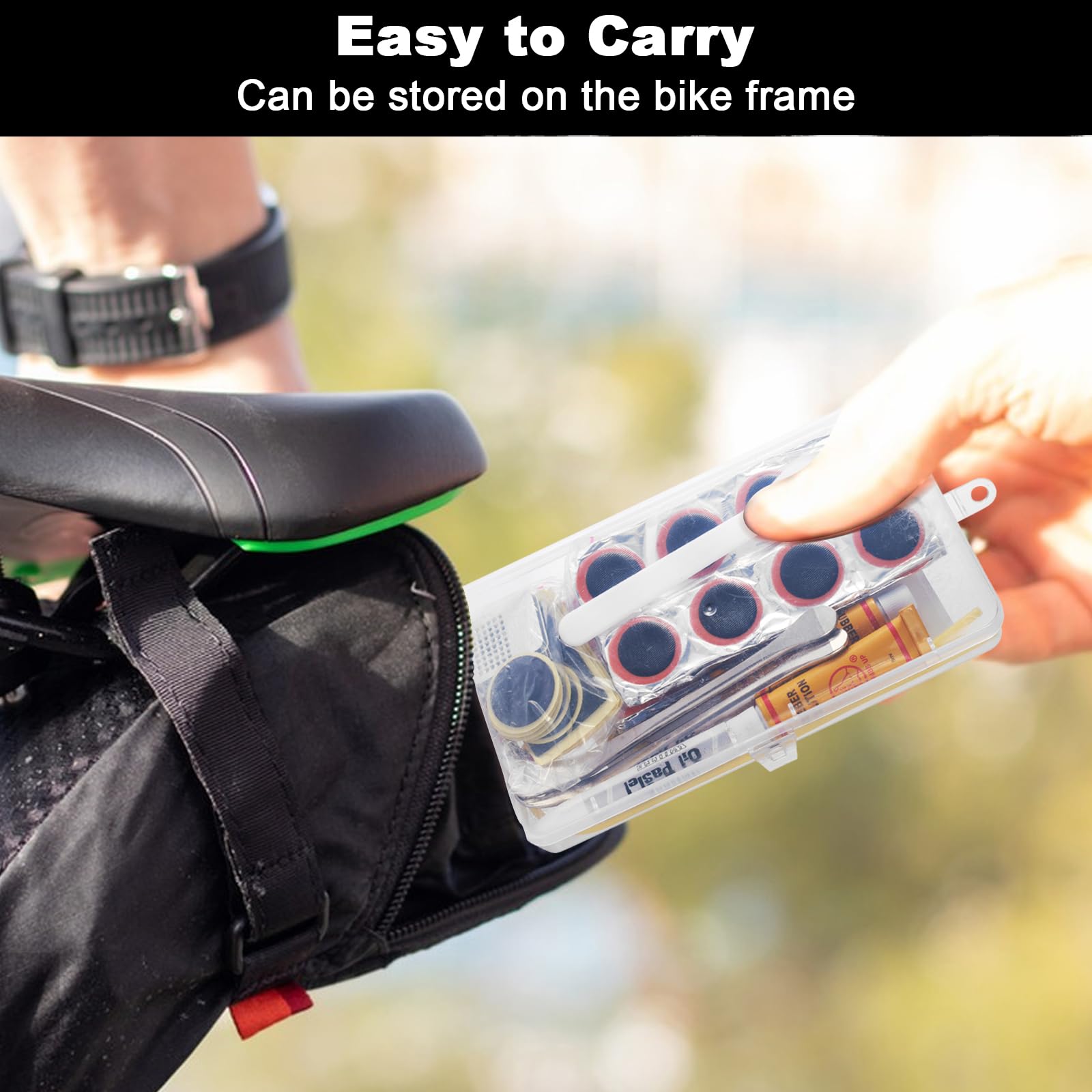 Kit Riparazione Forature Bici - 85 Pezzi Completo Per Camera D'Aria | Per Ciclisti, Motociclette E Veicoli Fuoristrada - Foto 2