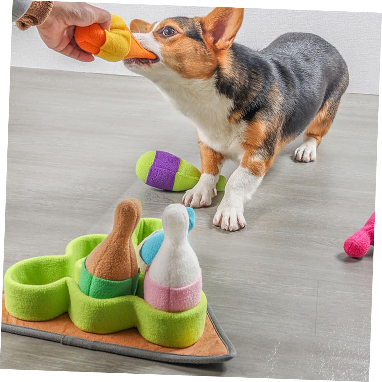 BESPORTBLE Tappeto Sensoriale Cane per Cani, Giocattolo Olfattivo a Forma di Bowling in Pile Polare, Resistente All’usura, per Addestramento e Attività