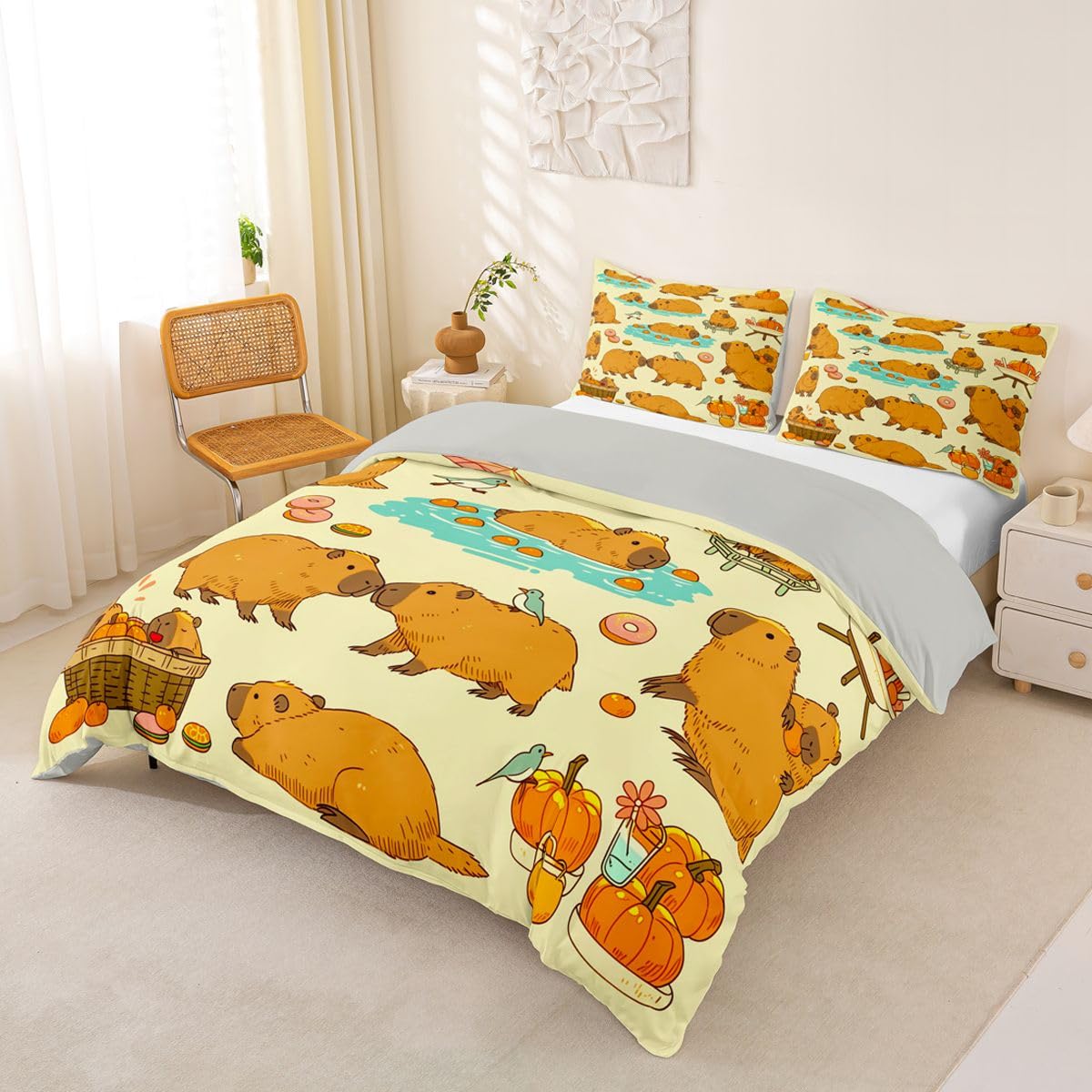 Homewish Urocza poszewka na kołdrę Capybara Group Super King