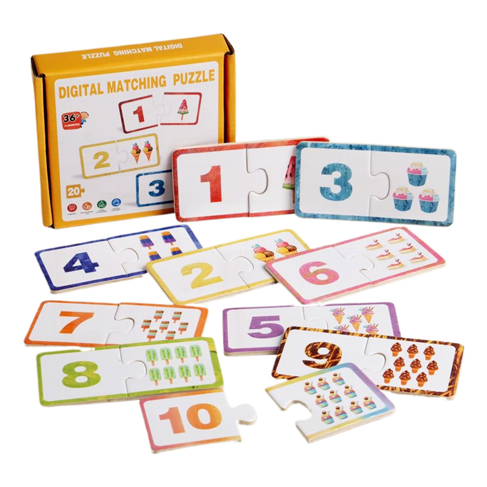 Juego De Emparejar para Niños - Juguete Educativo De Madera Stem | Juego De Emparejar Números Y Colores para Mayores De 3 Años Cumpleaños Viaje Camping Aula Regalo