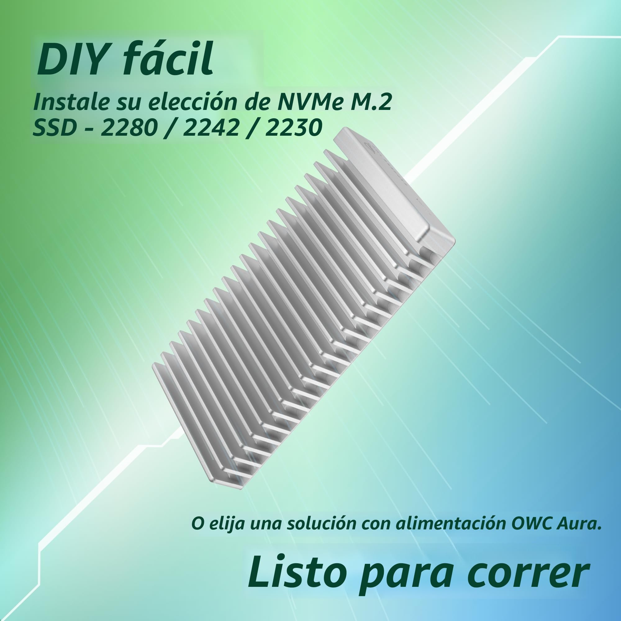 OWC Express 1M2 NVMe Thunderbolt (USB-C) SSD USB4 Ultra Fast External SSD Drive con Carcasa de disipador de Calor de Aluminio (Solo Caja)