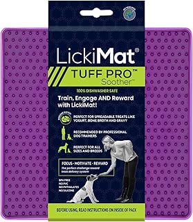 LickiMat PRO Tuff Soother for Dogs, Durable Lick Mat for Dogs, Calming, Alternative to Puzzle Toys and Slow Feeder Bowls, Perfect for Peanut Butter, Yogurt, Healthy Treats and product image