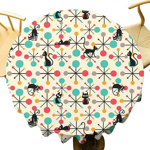 Miniatura 22 de Mantel floral retro de los años 70, decoración de fiesta de cumpleaños, mantel de plástico lavable para comedor, cocina, decoración de fiesta de