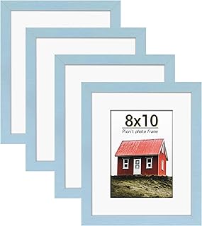 Picrit 8x10 Picture Frame Set of 4, Made of High Definition Real Glass, ...