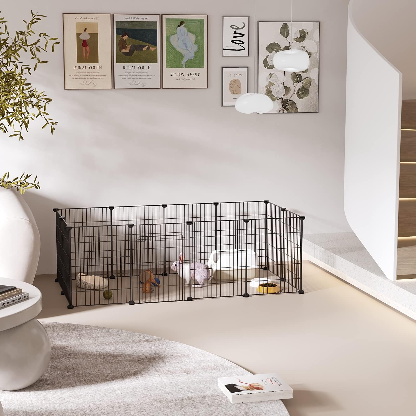 Amazon ペットフェンス ドア付 透明犬猫うさぎ バリアゲート 小動物フェンス 小犬ケージ 組立簡単 ペット サークル 軽量 持ち運び