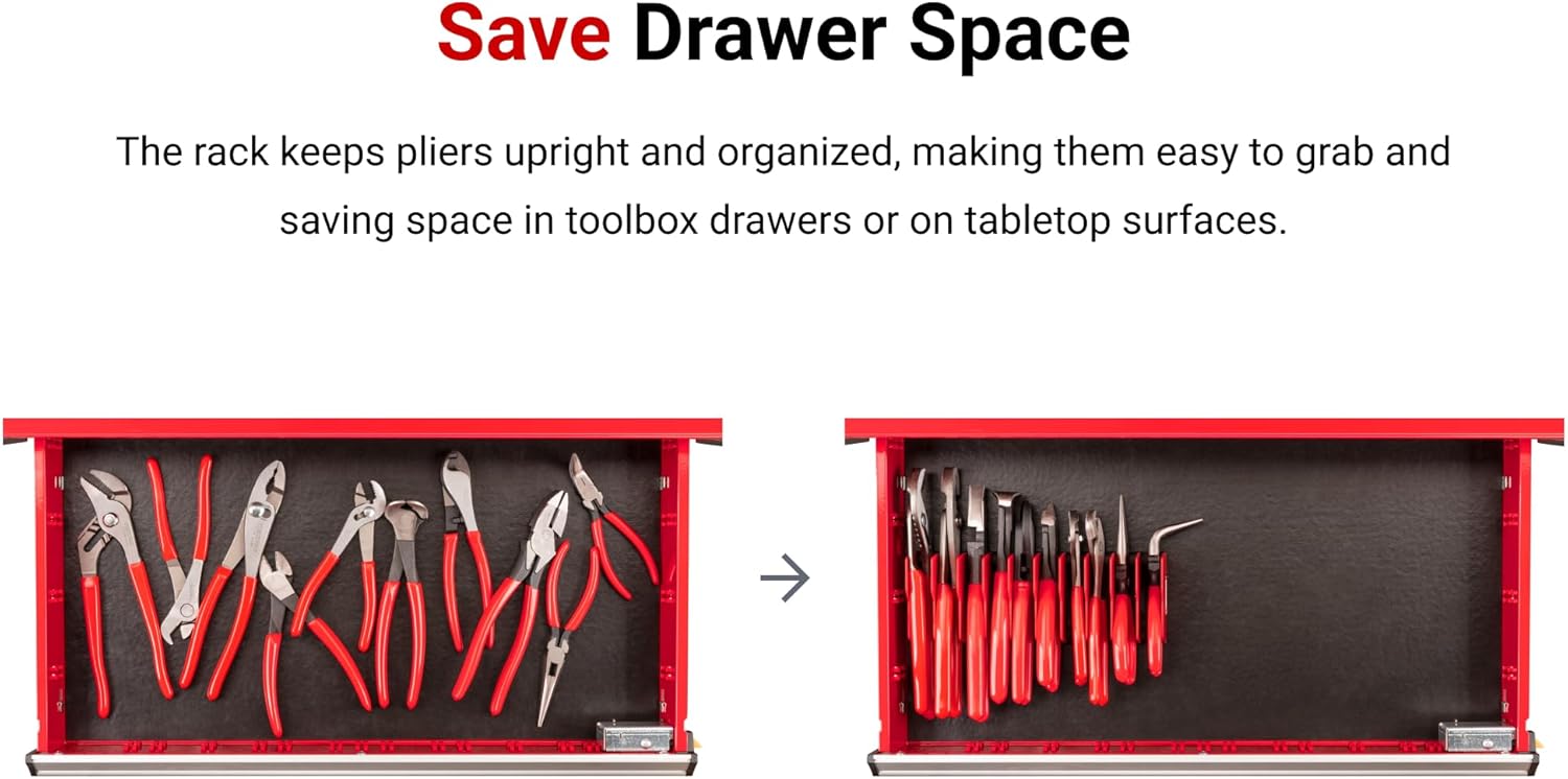 TEKTON 10-Tool Pliers Organizer Rack | ORG41210 | Made in USA
