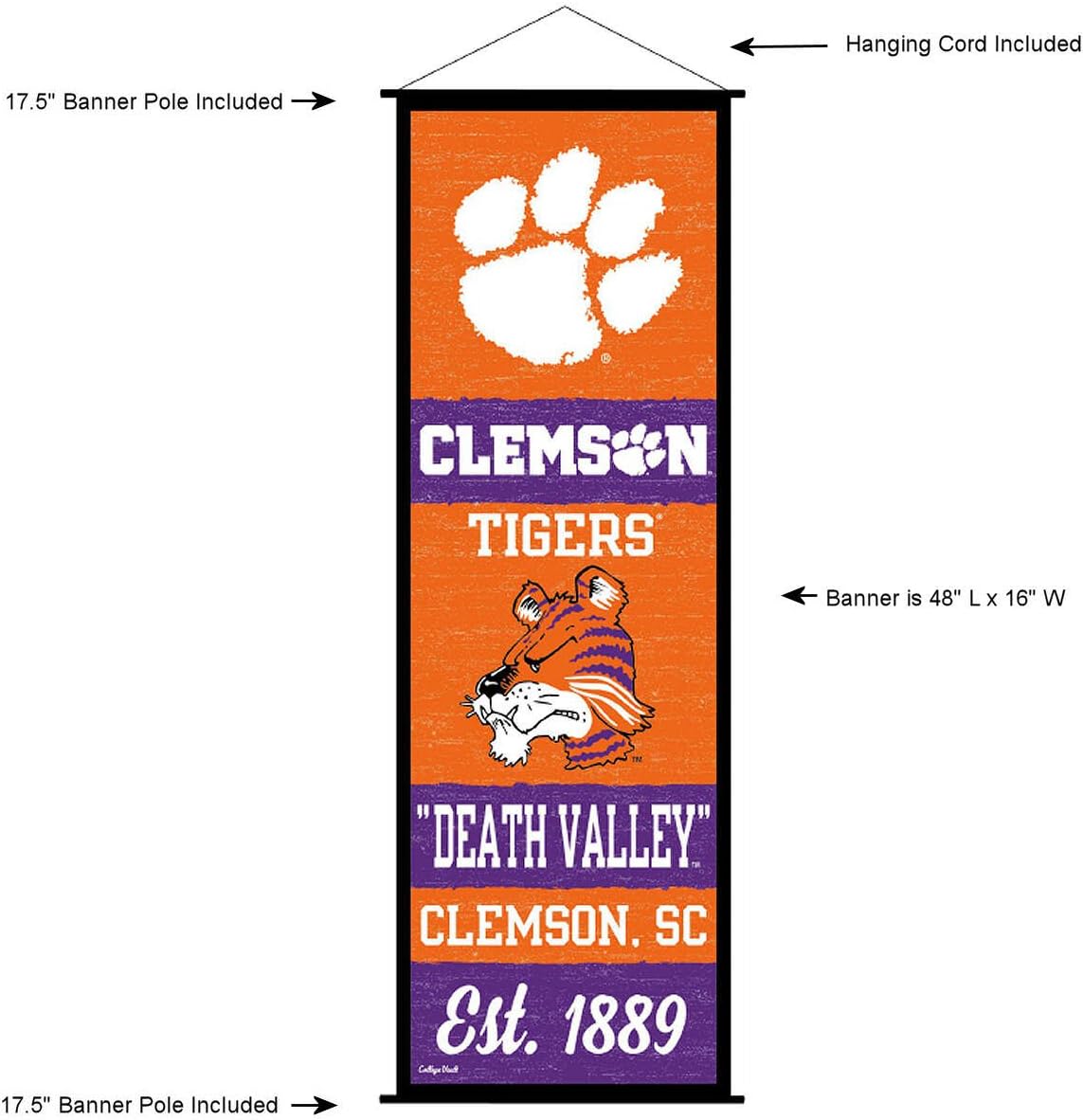 Clemson Tigers Banner and Scroll Sign