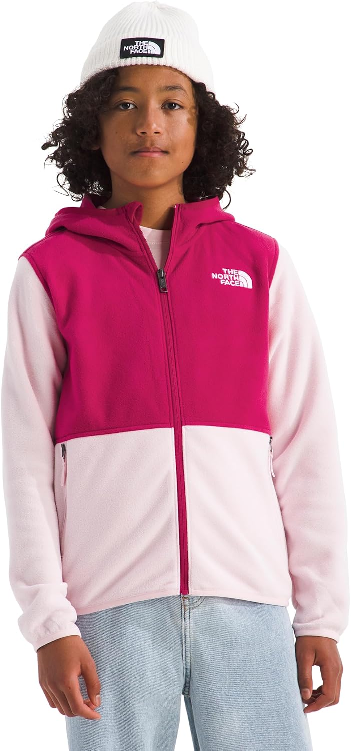 The North Face Unisex Glacier Full Zip Hooded Jacket - Lightweight Fleece Hoodie for Boys & Girls, Secure Zip Hand Pockets - Image 4
