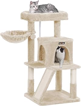 Amazon | FEANDREA キャットタワー 大型猫 ハンモック耐荷重10KG 猫