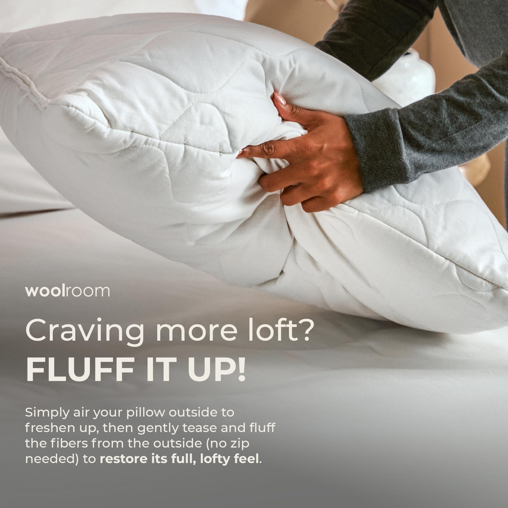 Amazon.com: WOOLROOM Classic Quilted Wool Pillow Standard - 100