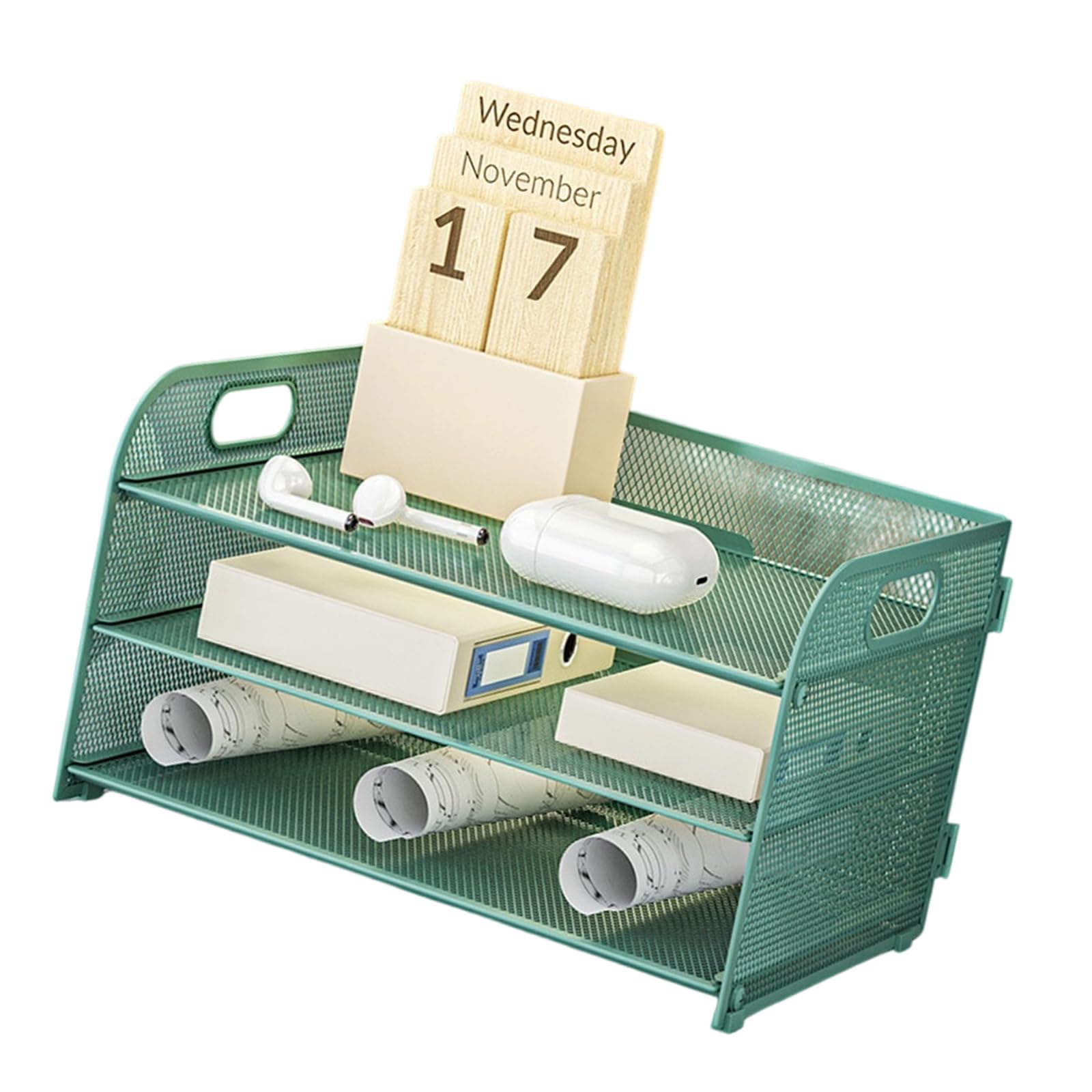 3 Tiers Filing Trays Paper Storage Letter Tray Desk Organiser with Handle Notebooks Sorter Rack Supplies Desk Organiser