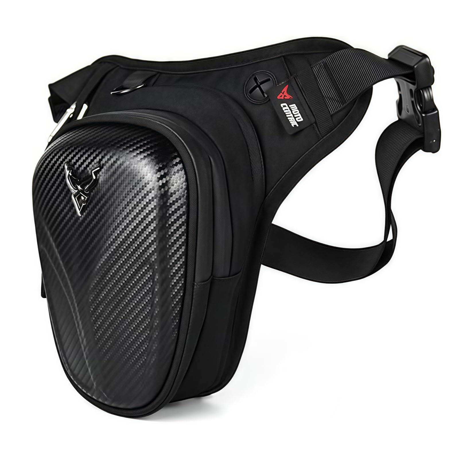 Krtopo Motorcycle Drop Leg Bag - Expandable Motorbike Thigh Bag with 3 Zippered Pockets Waterproof EVA Hip Pack for Men & Women Adjustable Waist Strap for Cycling Hiking Fishing Tactical Use Sport