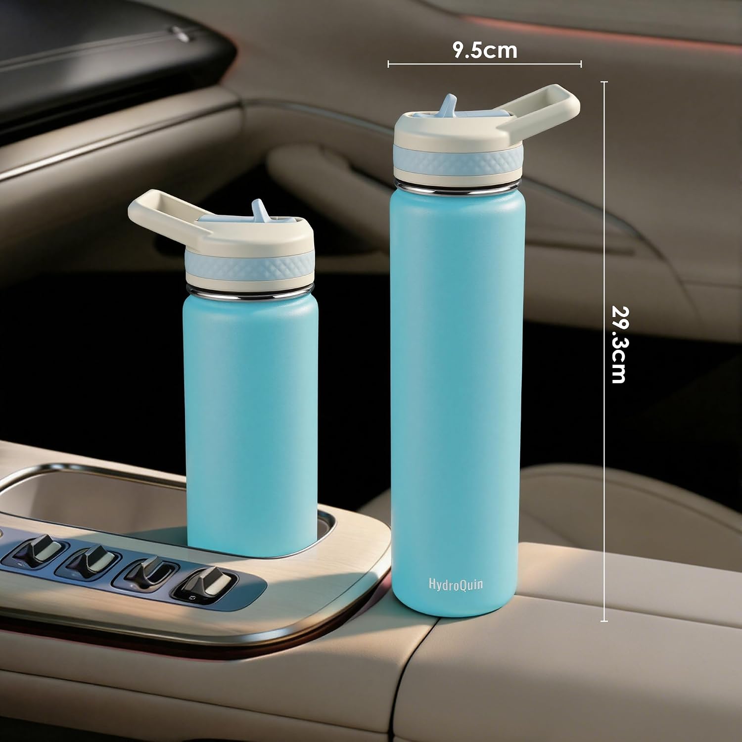 24 oz Water Bottle with Straw, Stainless Insulated Steel Waterbottle with Comfort Grip Handle,Keep Cold Water Bottles for Camping Sports Office Daily Use
