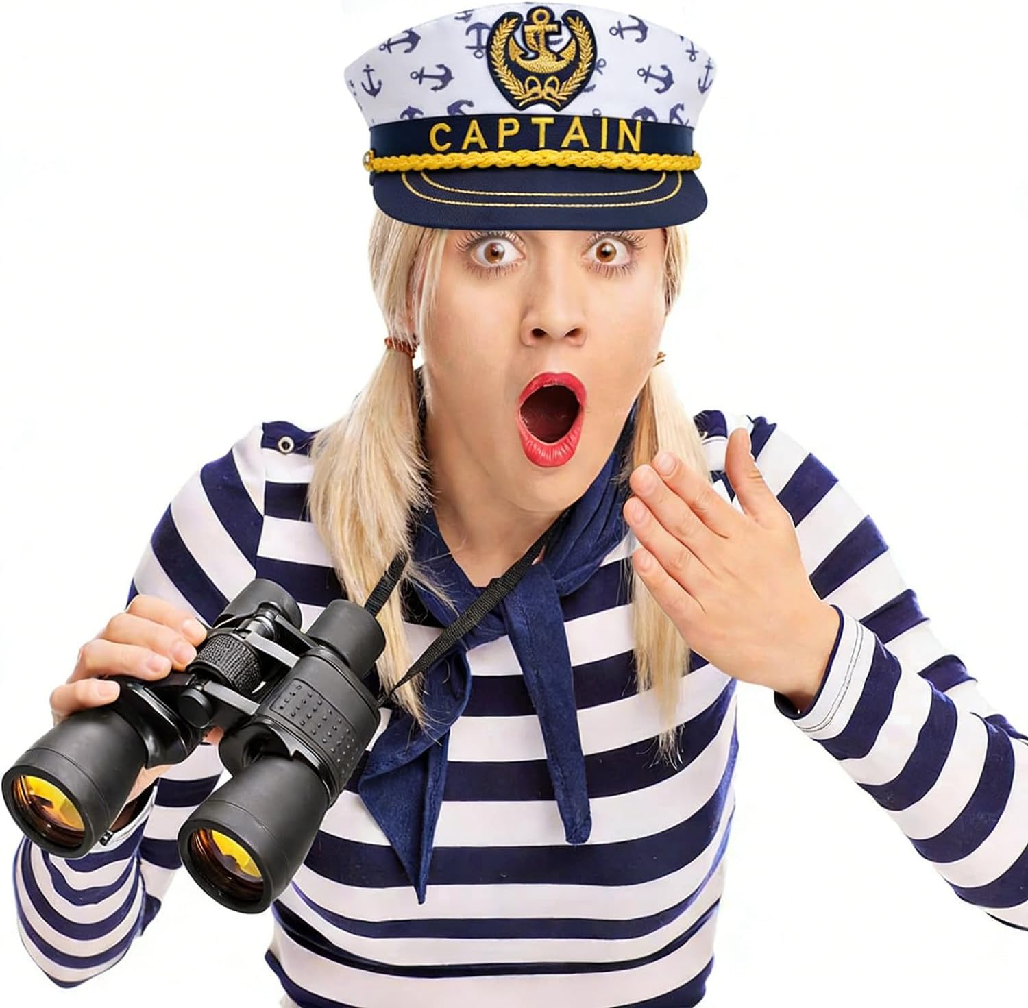 Captain Yacht Hat Nautical Hat Adjustable Anchor Skippers Cap Navy Marine Admiral Hats for Men and Women - Image 5