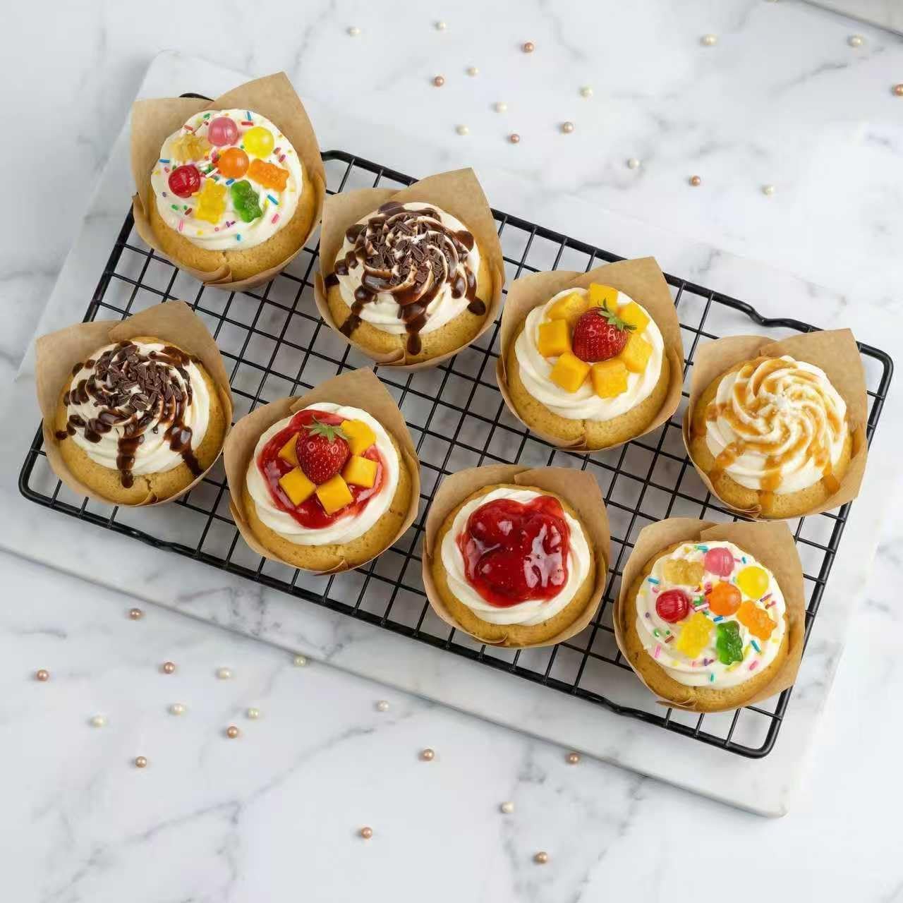 120Pcs Standard Tulip Cupcake Liners, Natural Muffin Baking Cups