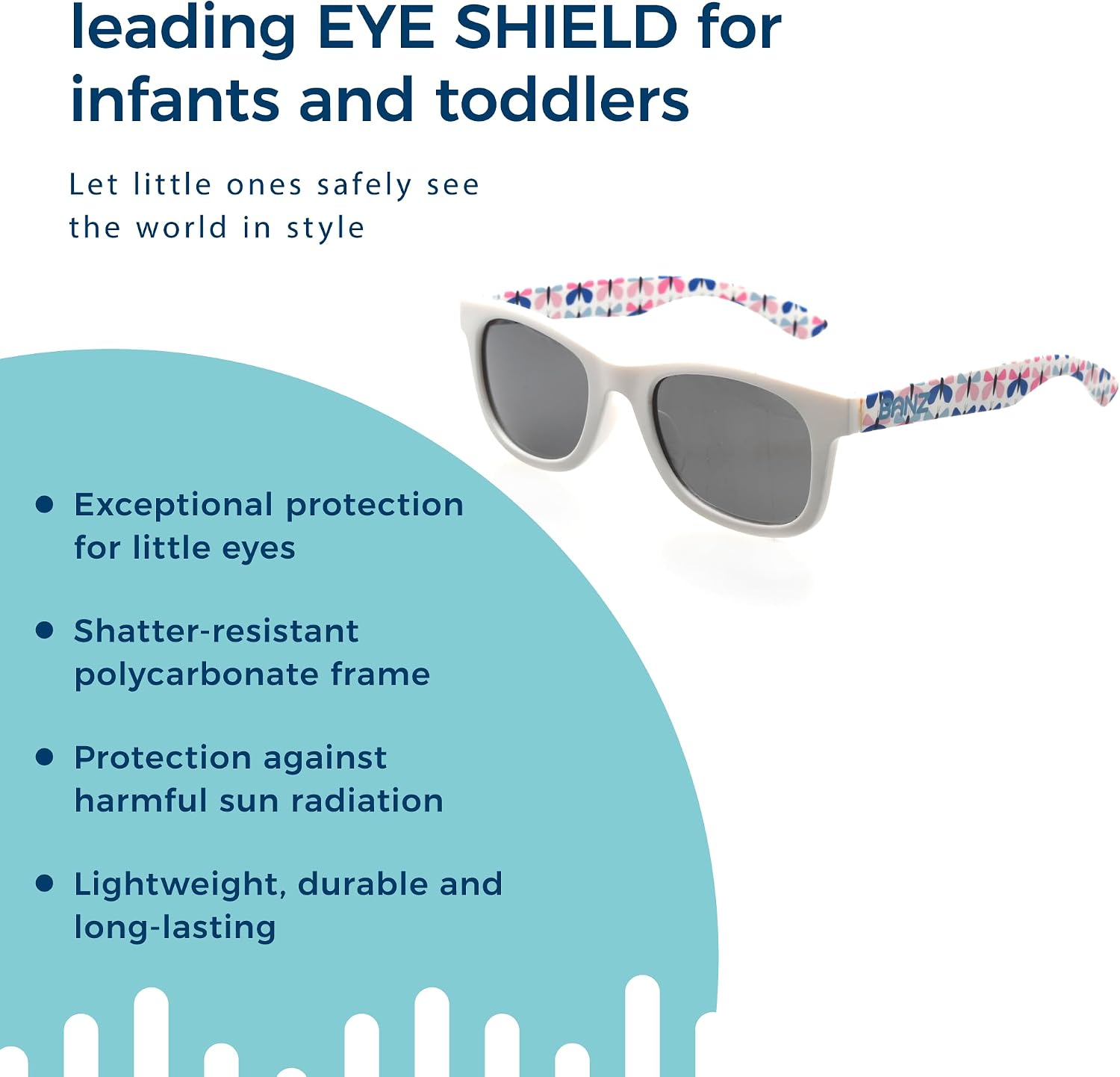 BANZ Baby Jbanz Infant Sunglasses, 0-24 Months - Baby Sunglasses with 100% UV Eye Protection With Glare Reduction