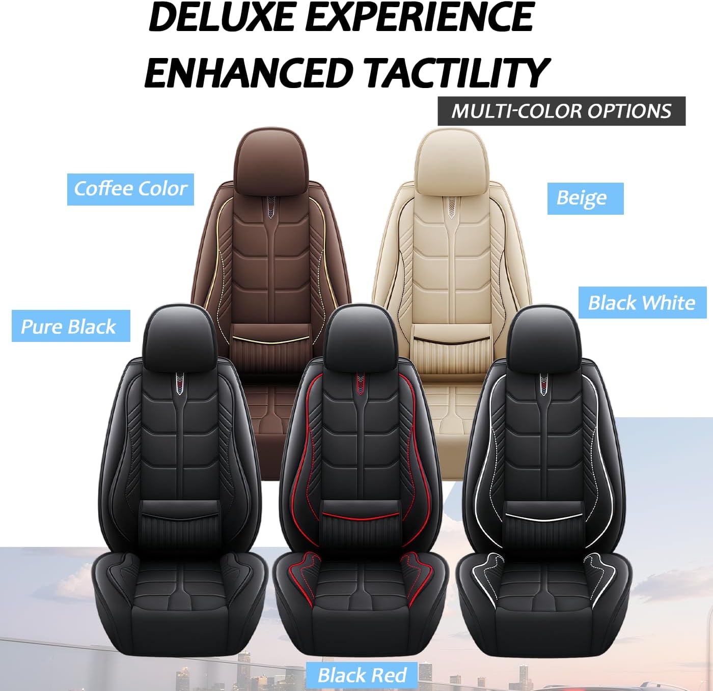 Seat Covers Fit for Honda Accord 1997-2025,5 Seat Car Seat Covers,Sports Seat Cover Nappa Leather,Wear-Resistant,Anti-Slip,Quick Installation,Full Set,Beige
