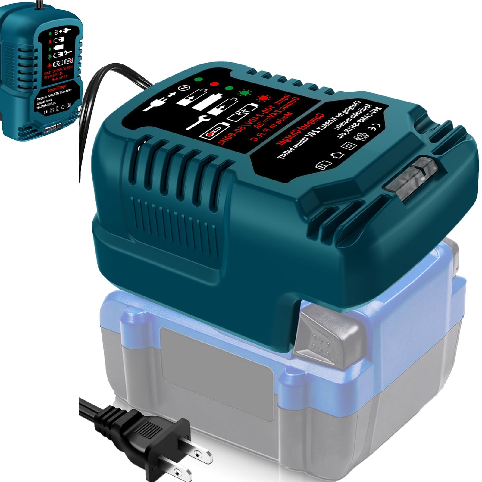 UNIKI Fast Charger for Kobalt 24V Battery Charger Compatible with Kobalt 24-Volt Lithium Battery KB624-03 KB524-03 KB424-03 KB224-03