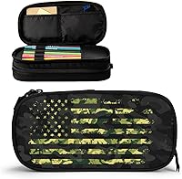Vista 12 de Estuche para lápices de camuflaje, organizador de gran capacidad con 2 compartimentos y cremallera duradera