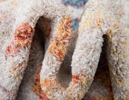 Miniatura 6 de Unique Loom Rainbow Collection - Alfombra redonda geométrica abstracta moderna con acuarelas (3 pies 3 pulgadas x 3 pies 3 pulgadas)