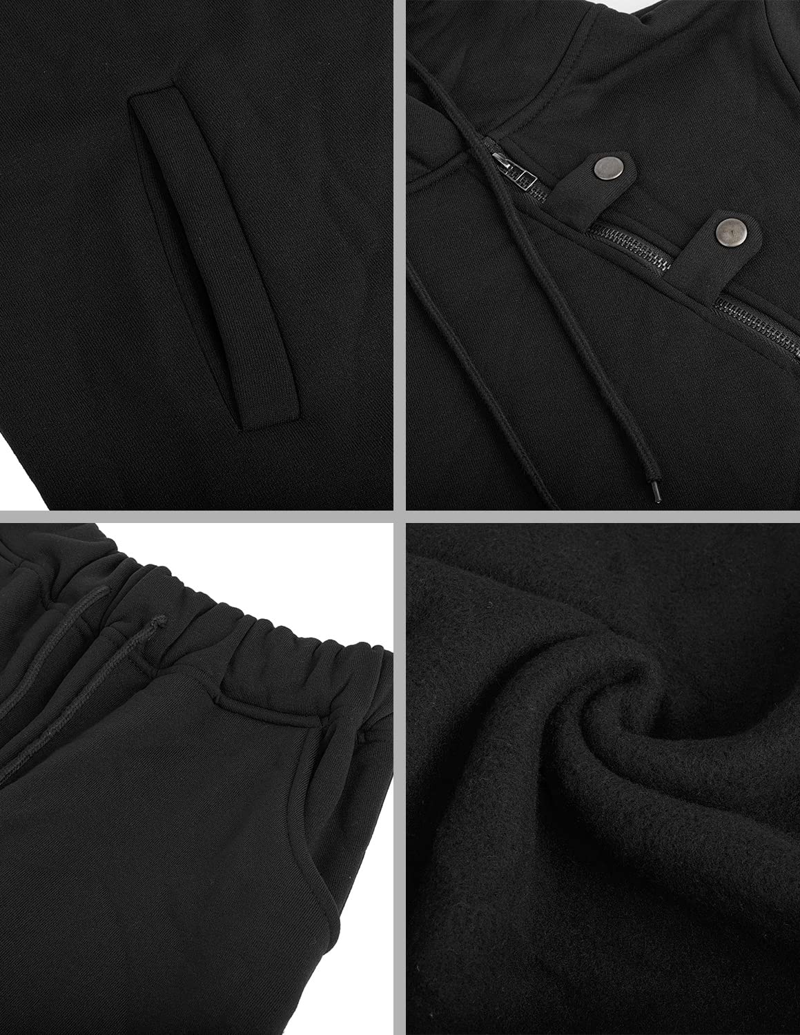 Damski dres treningowy, dwuczęściowy, z długim rękawem, z kapturem, na jesień, zimę, do jogi, fitnessu, uprawiania sportu, na czas wolny, czarny, S