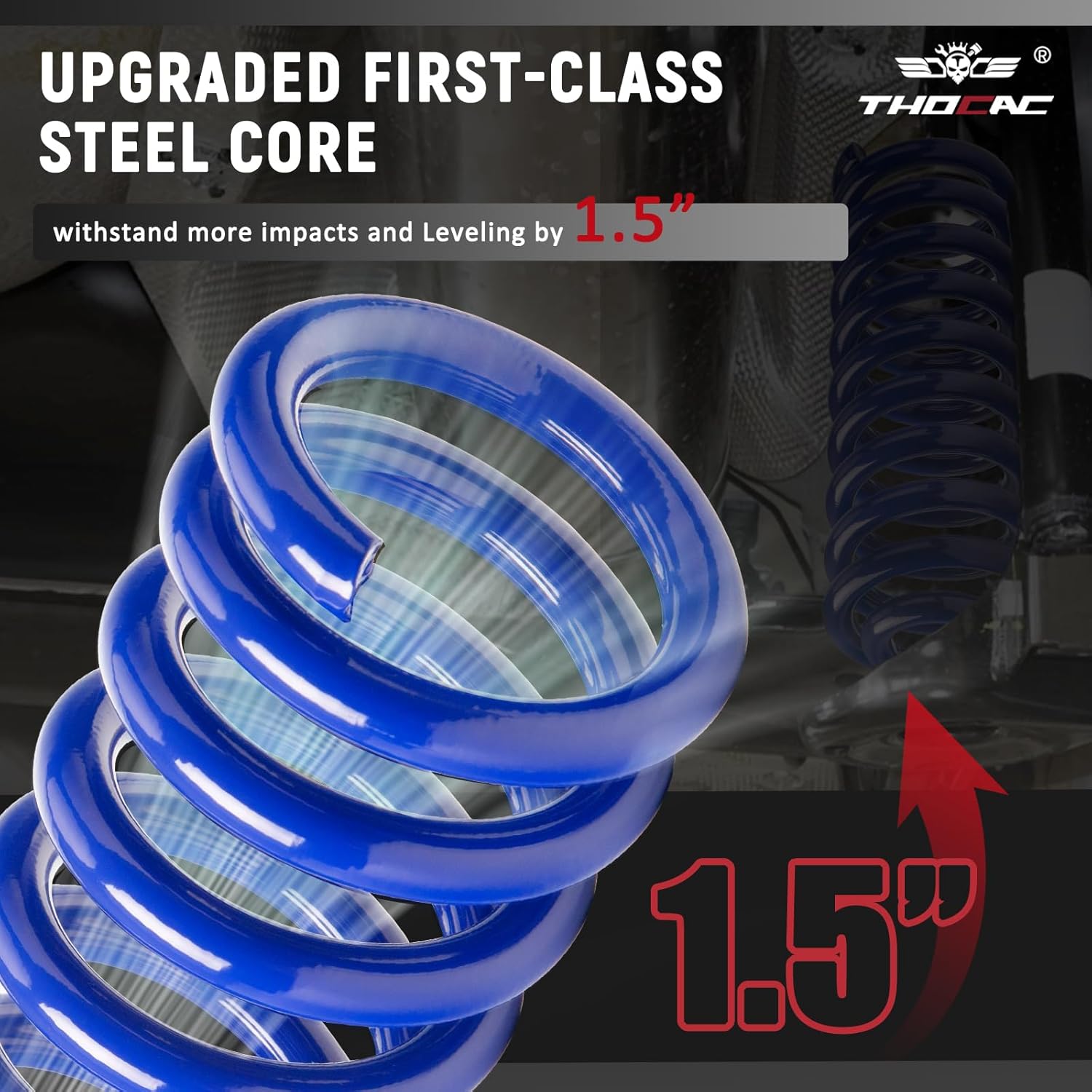 Heavy Duty Front Coil Springs for 1983-1997 Ranger - Upgrate 1.5" Lift/Leveling Coil Springs Kit 2Pcs, Blue