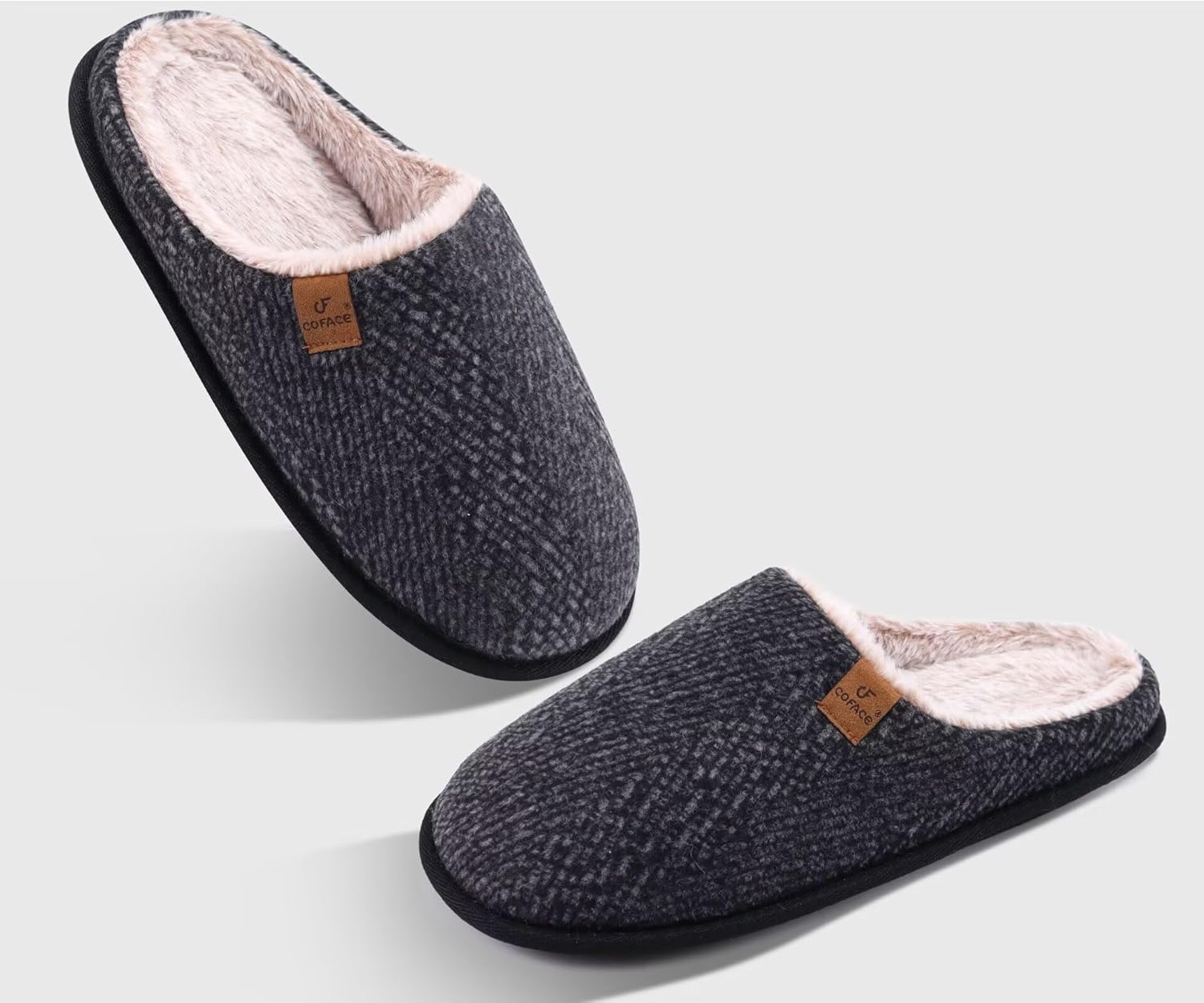 COFACE Mens Cozy Memory Foam Scuff Slippers Casual Slip On Warm House Shoes Indoor/Outdoor Sandal Slippers With Arch Support Rubber Sole Size 7-15 - Image 7