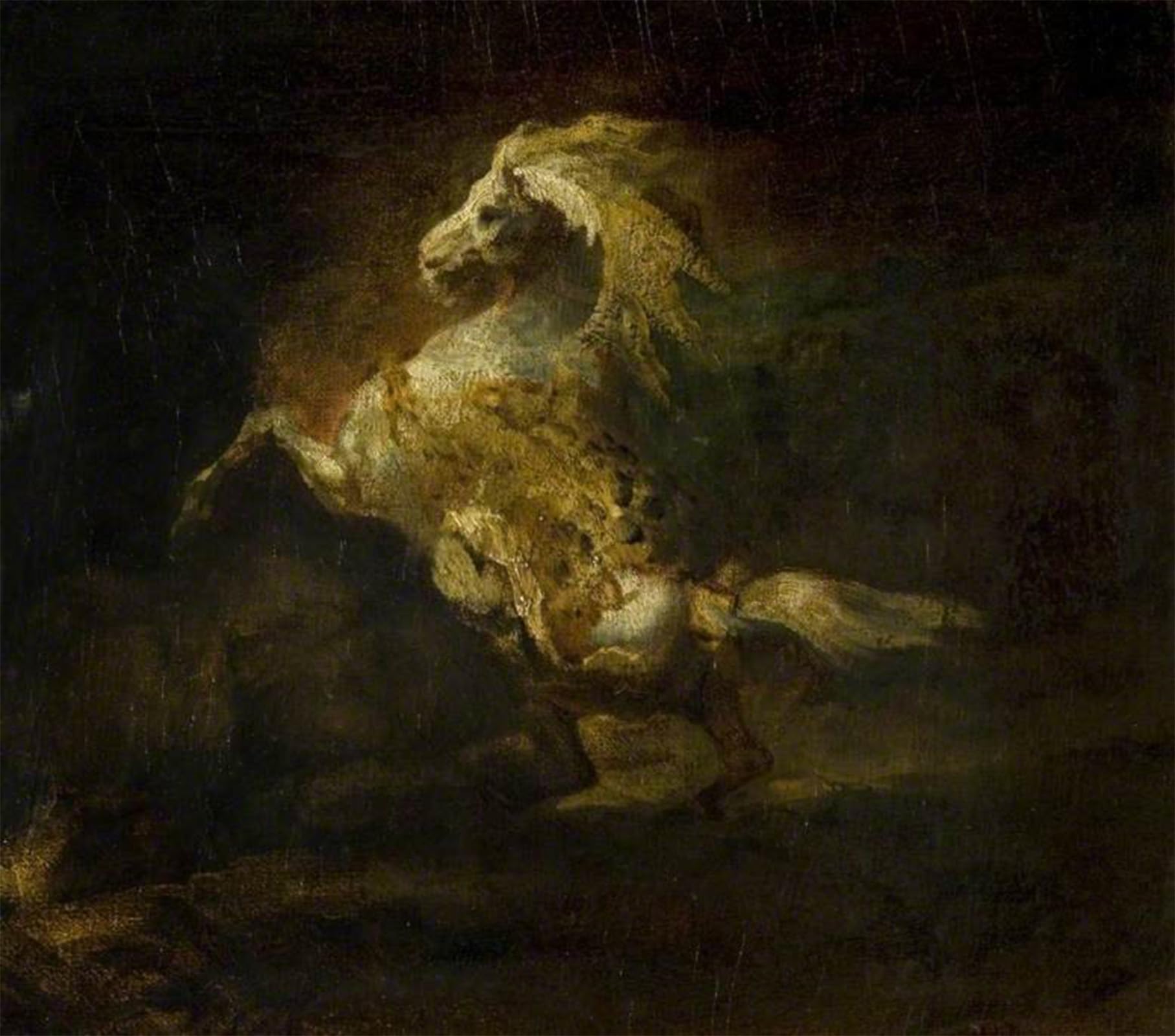 Pmefgjdpe No Frame Famous Painting Print Artwork Premium Artwork The Prancing Grey Horse By Theodore Gericault Modern Canvas For Home Decor 60X90cm