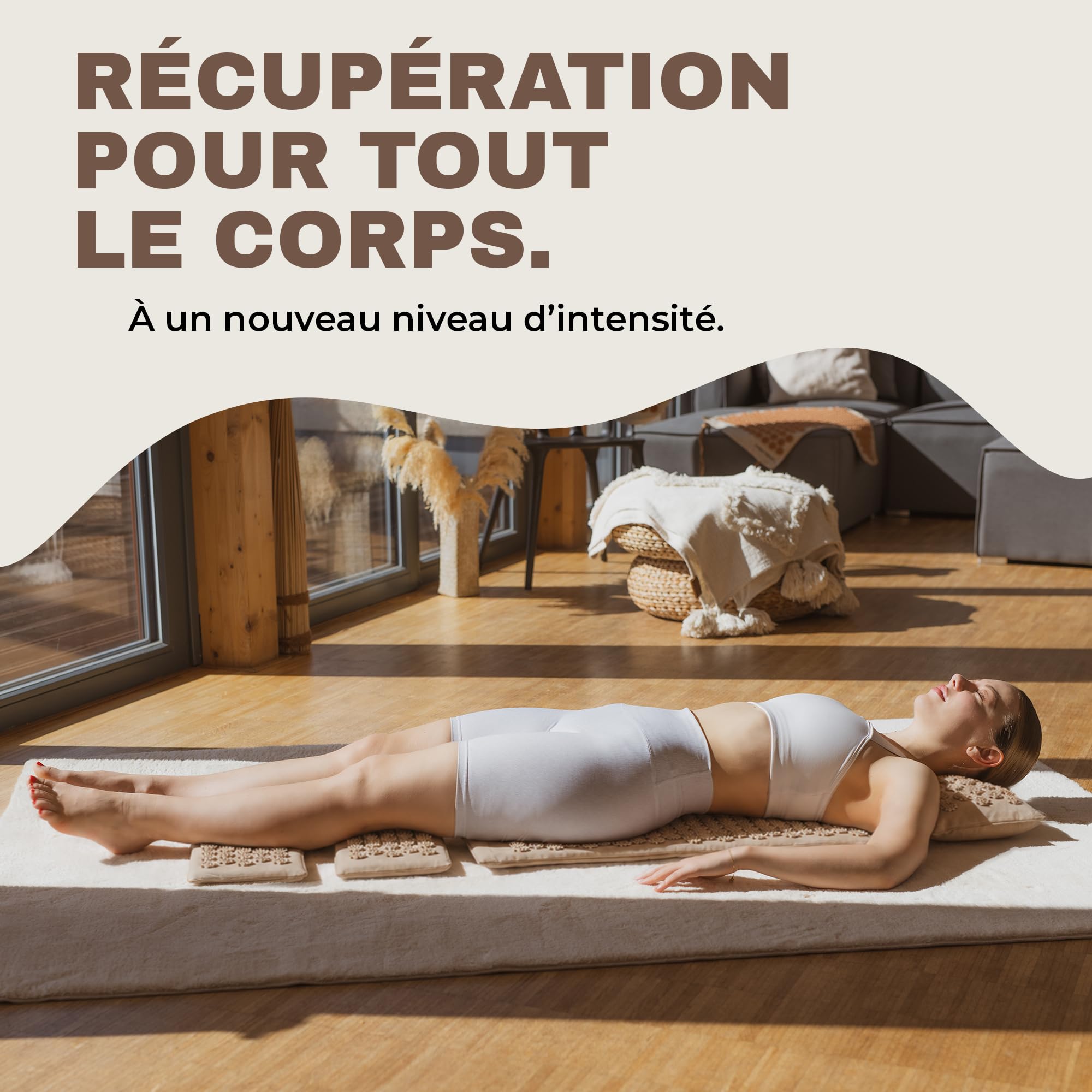 Glanzstück Berlin®: Tapis d'acupression XXL Lounge Intense pour tout le corps, idéal pour les débutants, en cas de tension, maux de tête, maux de dos, stress