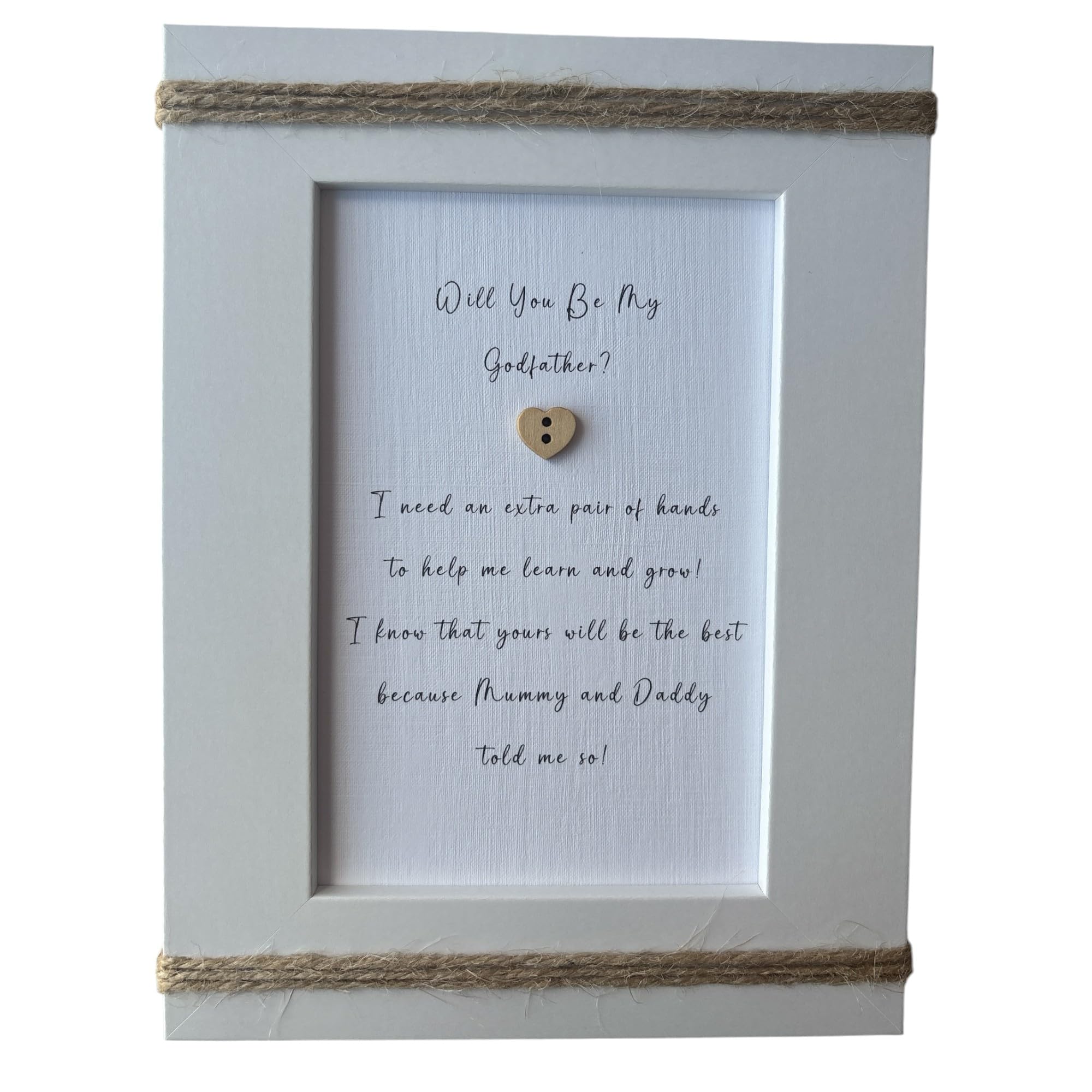 Will You Be My Godfather? Framed Poem Gift Set, 15x10 cm Frame, with Organza Bag and Heart Tag (Will You Be My Godfather?)