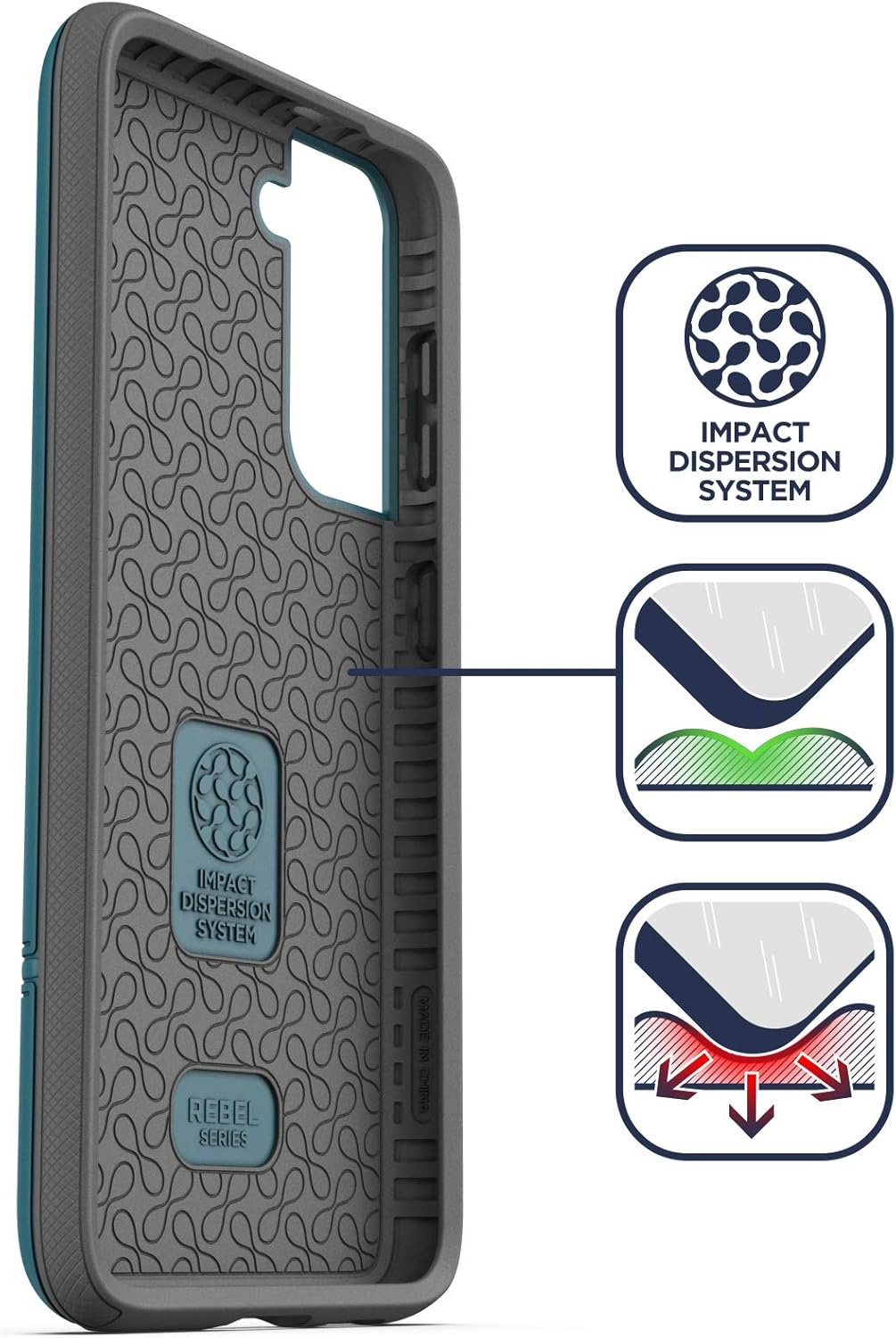 Encased Rebel Series Designed for Samsung Galaxy S21 Plus Belt Clip Case (2021) Protective Heavy Duty Holster Phone Case - Blue