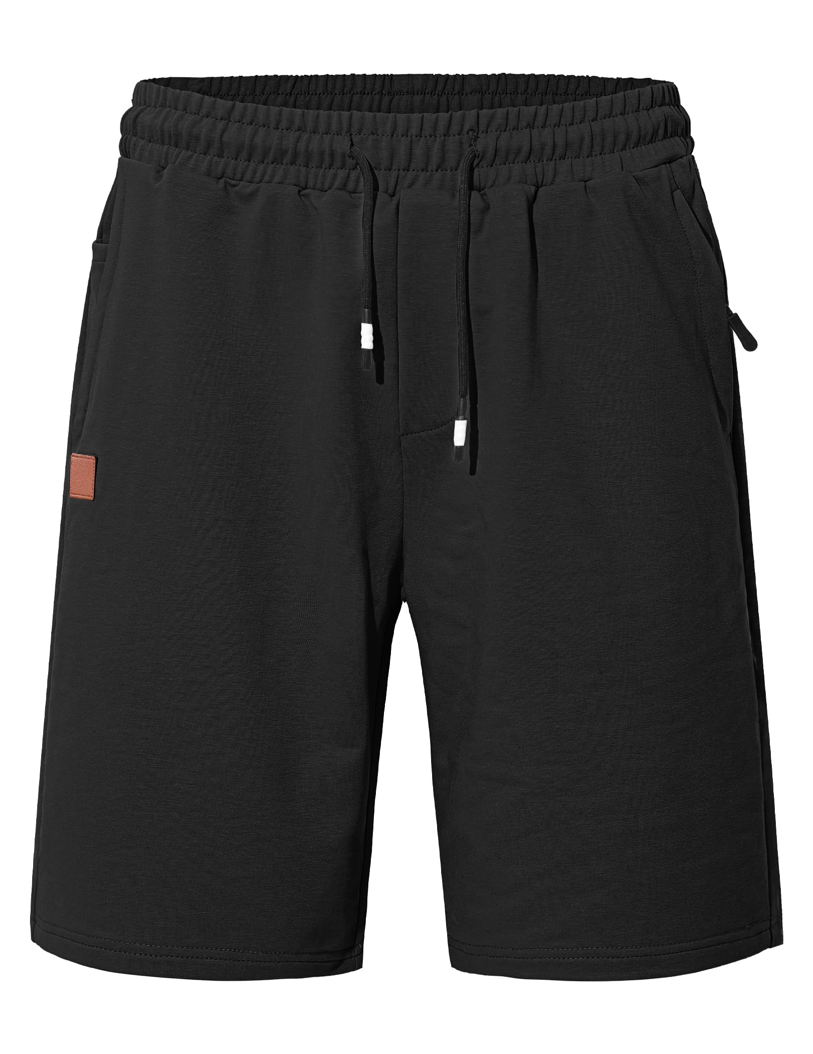 TARAINYA Cotone Pantaloncini Uomo Sportivi Zip Coulisse Pantaloncini Running Palestra con Tasca