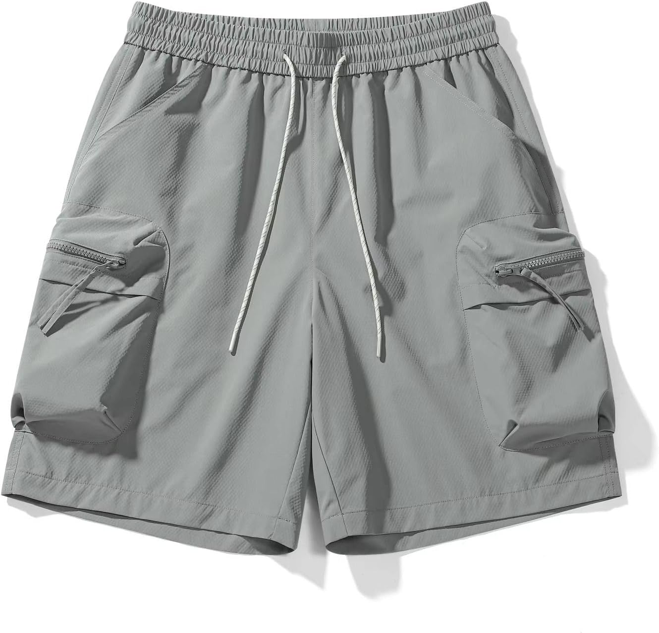 Men's Breathable Cargo Shorts, Multi Pocket Hiking Shorts, Drawstring Beach Summer Bottoms