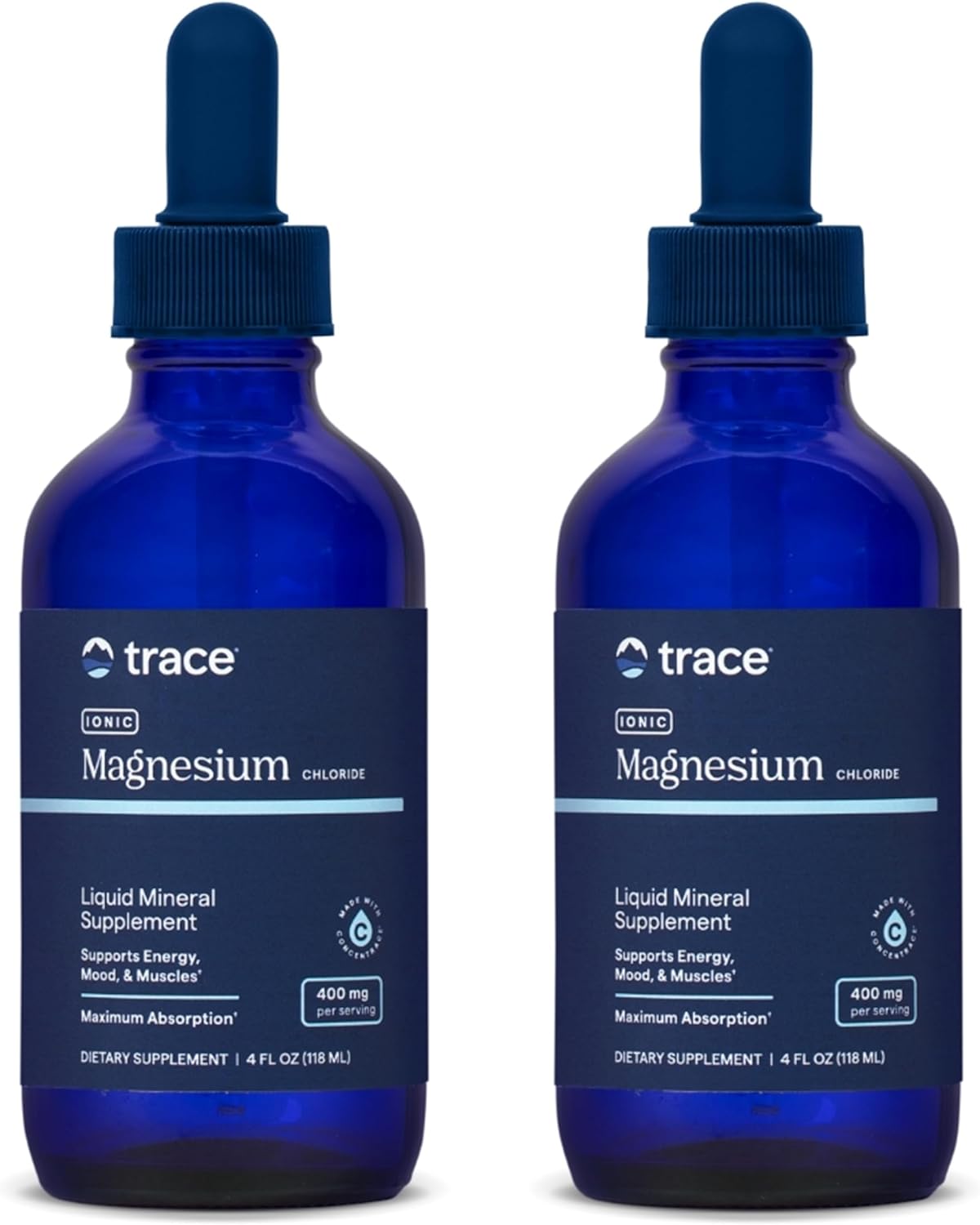 Trace Minerals Ionic Magnesium – Liquid Ionic Magnesium for Supporting Essential Body Functions – Energy, Immune, Muscle & Nerve Support – Natural – Full-Spectrum Minerals – 4 fl oz (2 Pack)