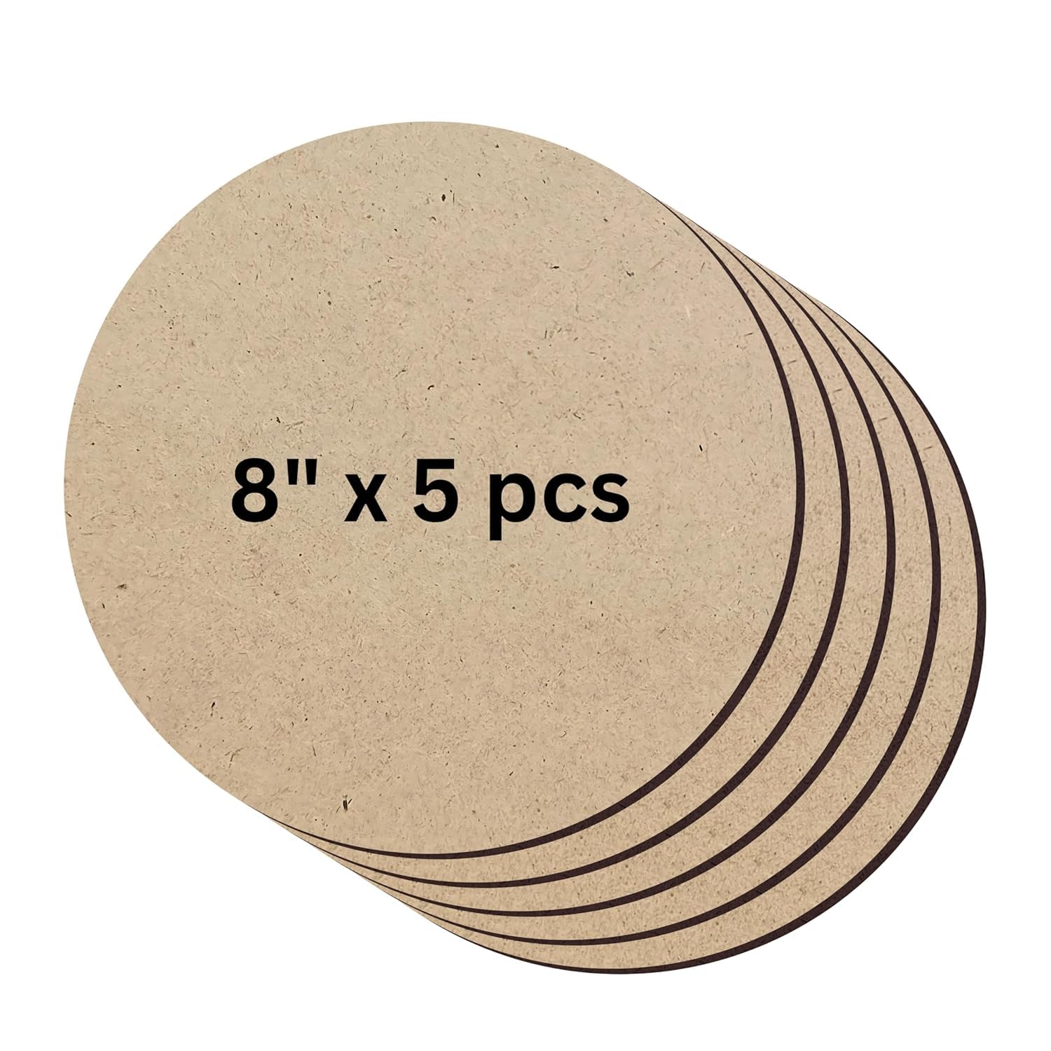 Round MDF Art Board 8 inch, Circle MDF Pine Wood Sheet 3mm, Used for Craft, Painting, Mandala, Resin, Lippan Art, Decoration, Cake Base, Children Creativity DIY Set (Pack of 5)-image-12