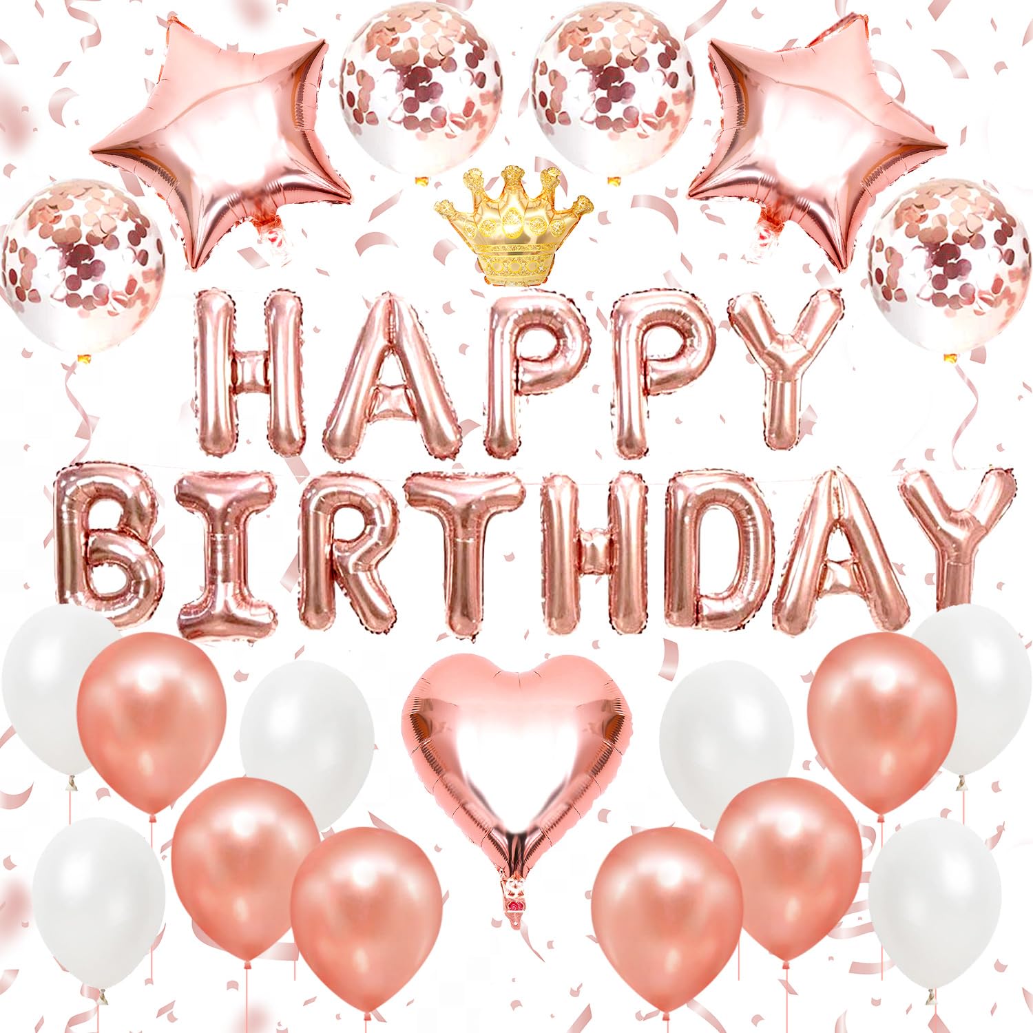 Iysoll ローズゴールド誕生日バルーンセット