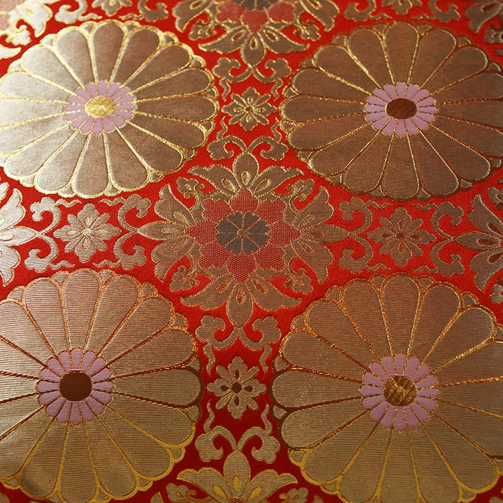 Amazon｜田辺織物 座布団カバー 十六菊 朱赤色 八端判 59×63 金襴 法要