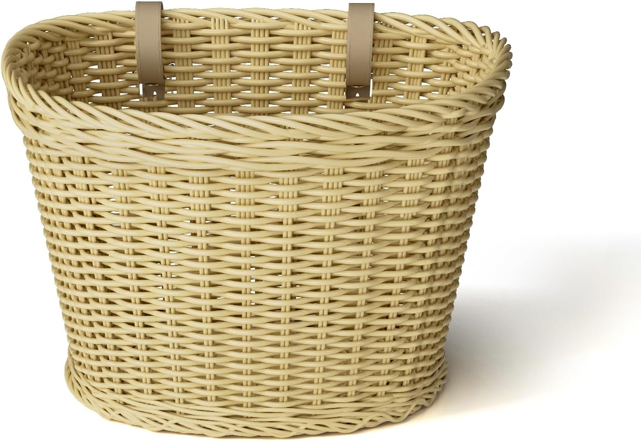 Wicker Bike Basket Woven Bike Baskets Bike Basket Front,for Women,Men and Kids, Fits Most Bikes,Beach Cruiser, Stationary Bike,Ebike, Road Bikes