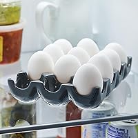 Vista 10 de Rachael Ray BandejaSoporte para huevos de cerámica de esmalte sólido, 12 tazas, gris oscuro
