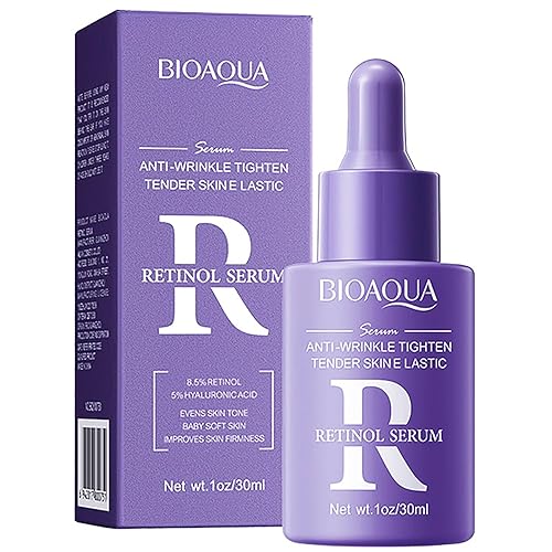 BIOAQUA Suero facial antiarrugas piel tierna 8.5% retinol 5% ácido hialurónico esencia hidratante 1.0 fl oz  1 onza