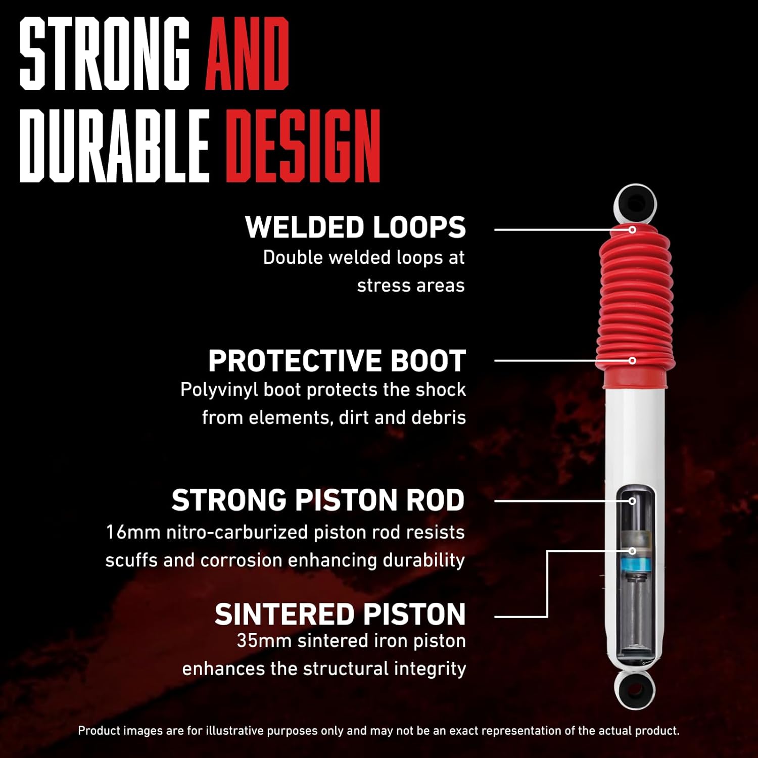 Rancho Pair of RS5000X Rear Suspension Shock Absorbers Compatible with 2004-2008 F150 4WD w/ 0" Lift | Improves Handling & Performance | Built to Last | Includes TrendsAuto Decal