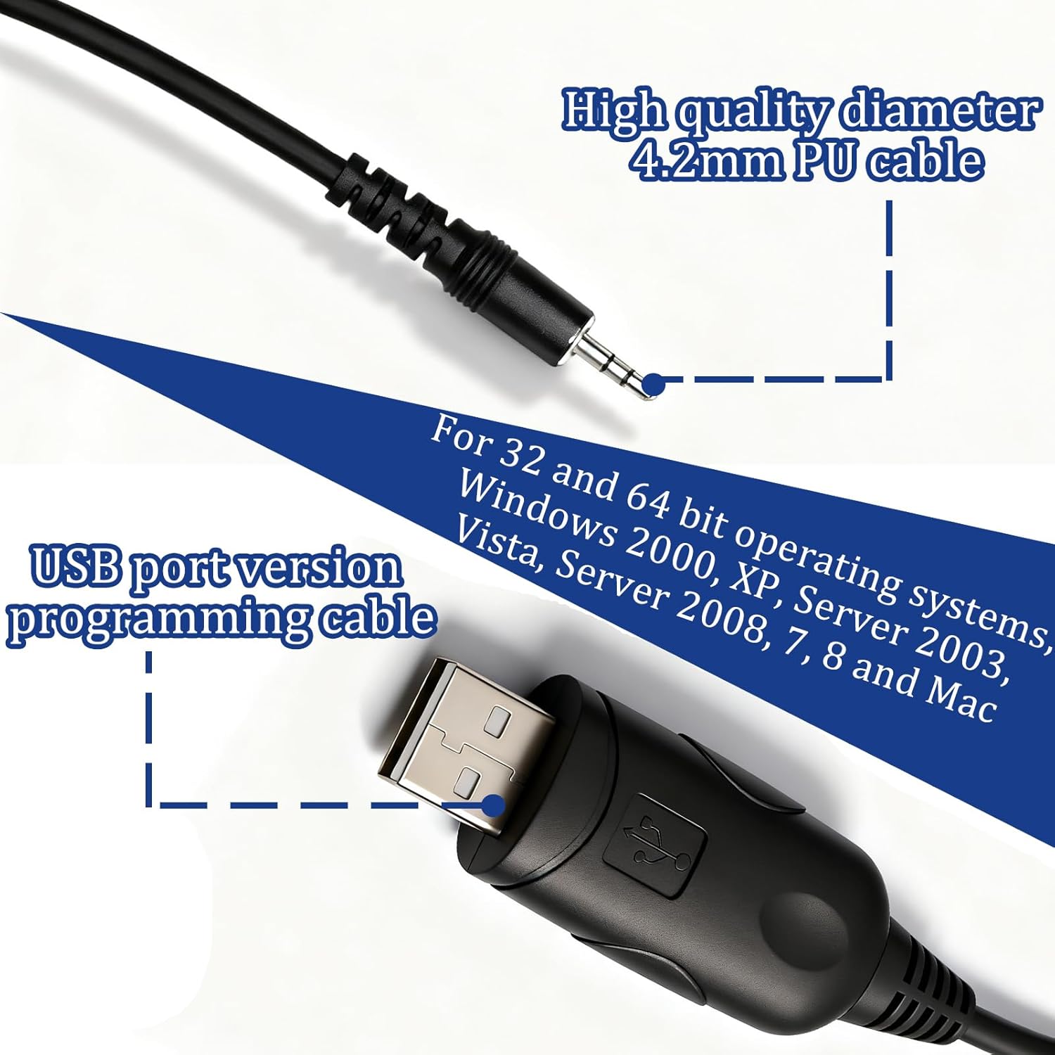 USB Programming Cable with CD for Motorola GP88S GP2000 GP3688 CP040 PR400 CT250 CT450 PRO3150 CP100 CP140 CP160 CP200 CP150 CT150 P040 EP450 CP040