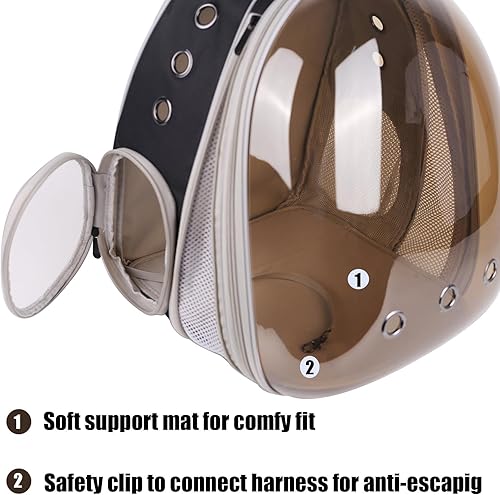 Miniatura 37 de Mochila grande con frontal expandible para gatos, apta para hasta 20 libras, mochila transportadora de mascotas tipo cápsula espacial para gatos