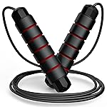 Jump Rope, Tangle-Free Rapid Speed Jumping Rope Cable with Ball Bearings for Women, Men, and Kids, Adjustable Steel Jump Rope Workout with Foam Handles for Fitness,1 Pck,Red