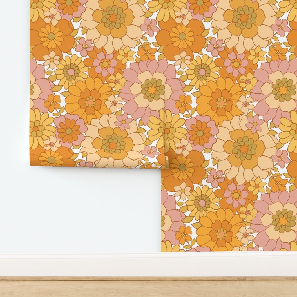 Peel & Stick Wallpaper – Retro Flower Power Design, 9ft X 2ft, Removable & Repositionable - View #7