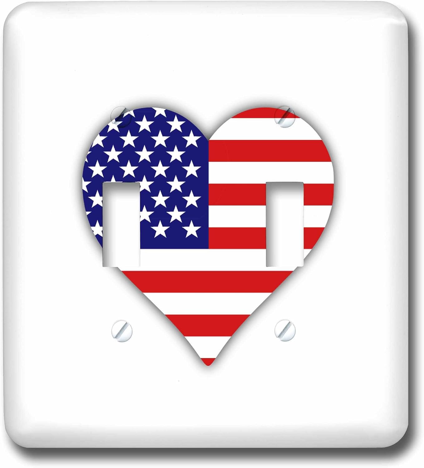 3dRose American Flag Heart - I love America patriotic - USA July 4th gift double toggle switch