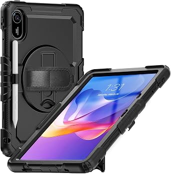Gylint Case for Xiaomi Redmi Pad 2 11 Inch 2025, with Screen Protector, Hand Strap, Shoulder Strap, 360 Rotating Stand for Xiaomi Redmi Pad 2 11 Black